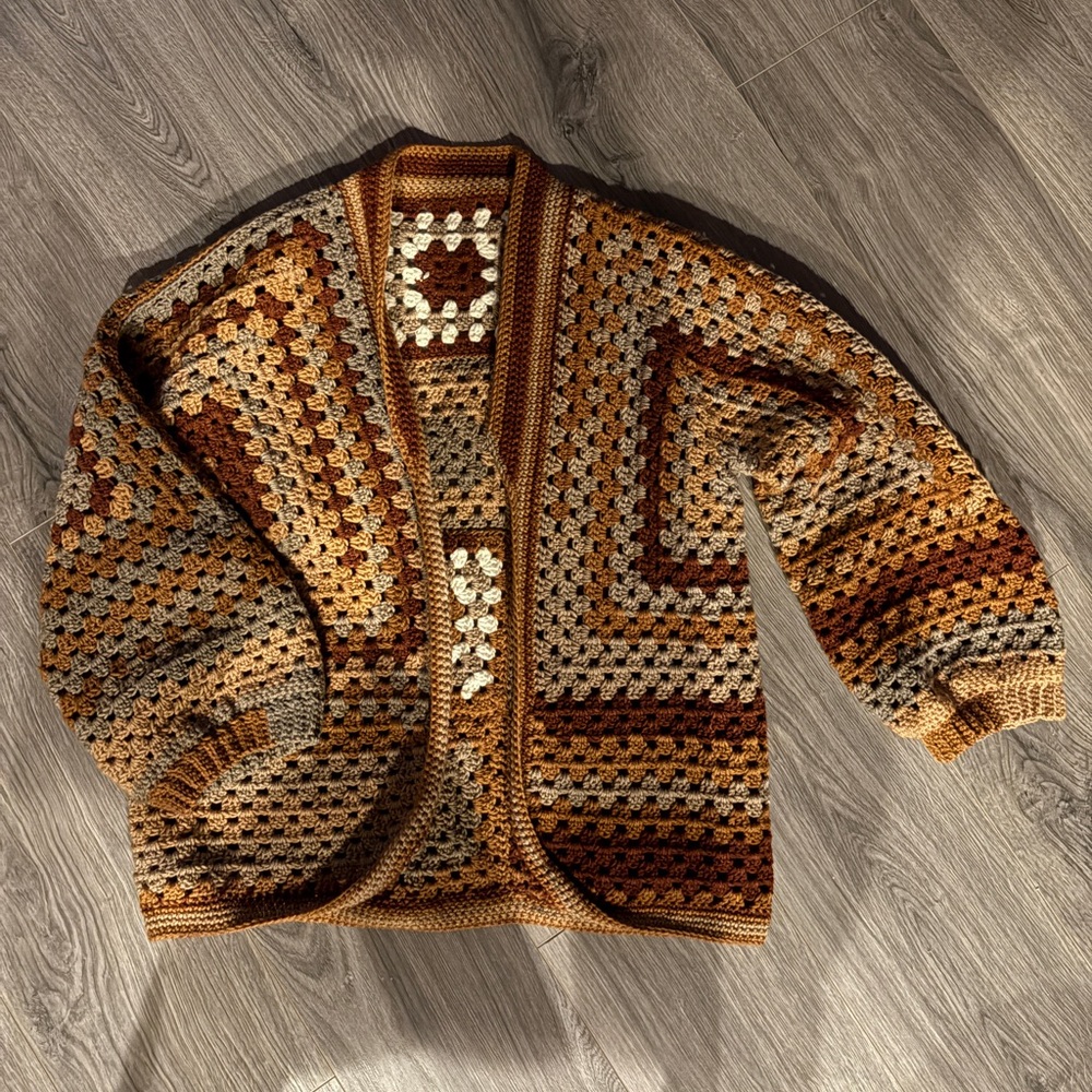 Hand crocheted cardigan